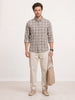 Slim Fit Checkered Shirt | Peach