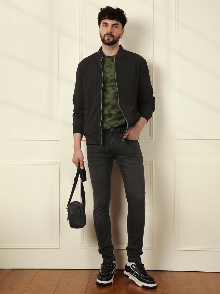 Light Faded Slim Tapered Jeans | Black