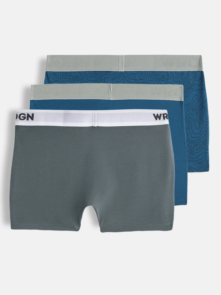 Soft Cotton Solids & Print 3-Pack Trunks