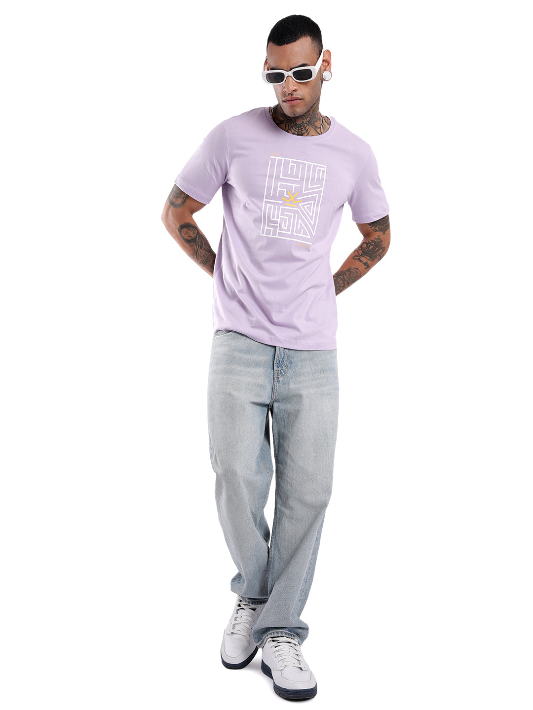 Purple Maze Printed T-Shirt