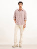 Classic Slim Fit Twill Striped Shirt | Wine