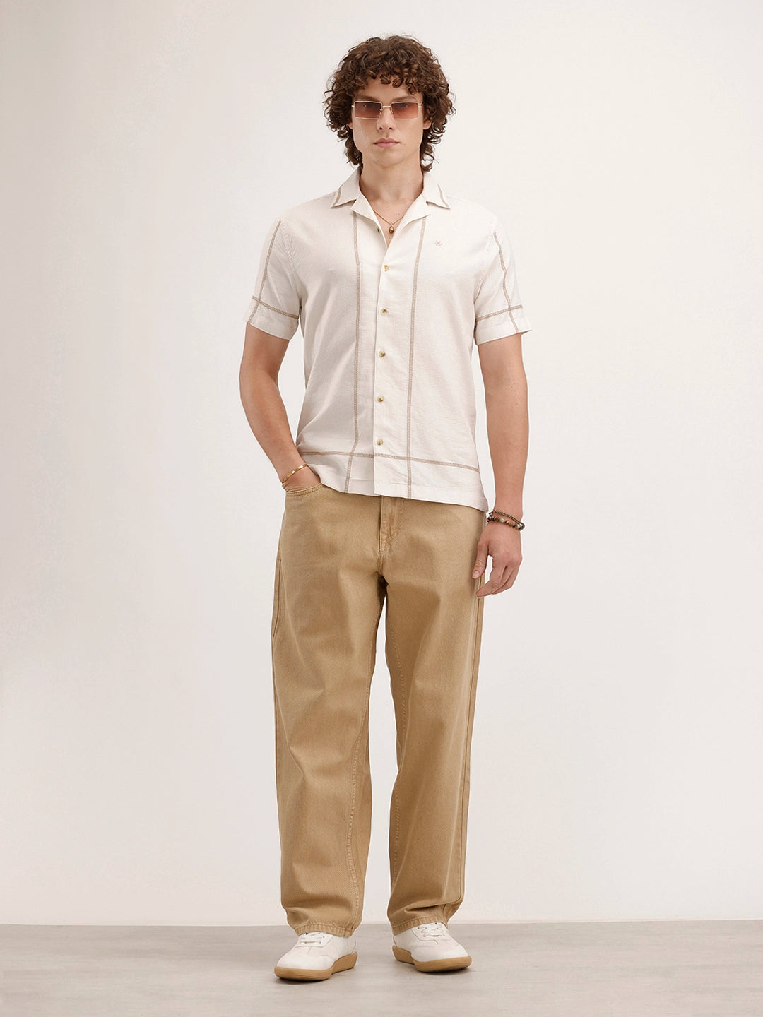 Resort Collar Slim Fit Shirt | Off White