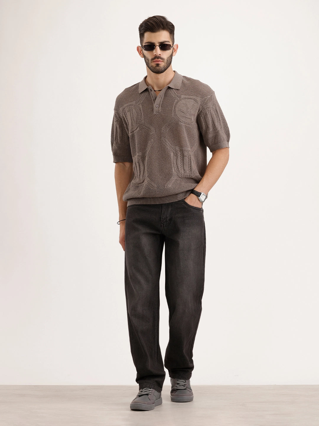 Oversized Flat Knit T-Shirt | Dark Green