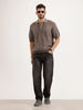 Oversized Flat Knit T-Shirt | Dark Green