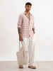 Slim Fit Checkered Full Sleeve Shirt | Pink