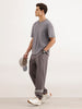 Cut&Sew Comfort Fit Jogger With Hd Print | Grey