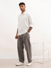 Textured Half Placket Full Sleeve Shirt | White