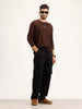 Solid Loose Fit Cargo Trouser | Black