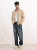 Solid Regular Fit Double Pocket Corduroy Jacket | Beige