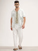 Slim Fit Jacquard Resort Collar Shirt | Off White