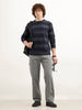 Slim Fit Printed Striped T-Shirt | Navy Blue