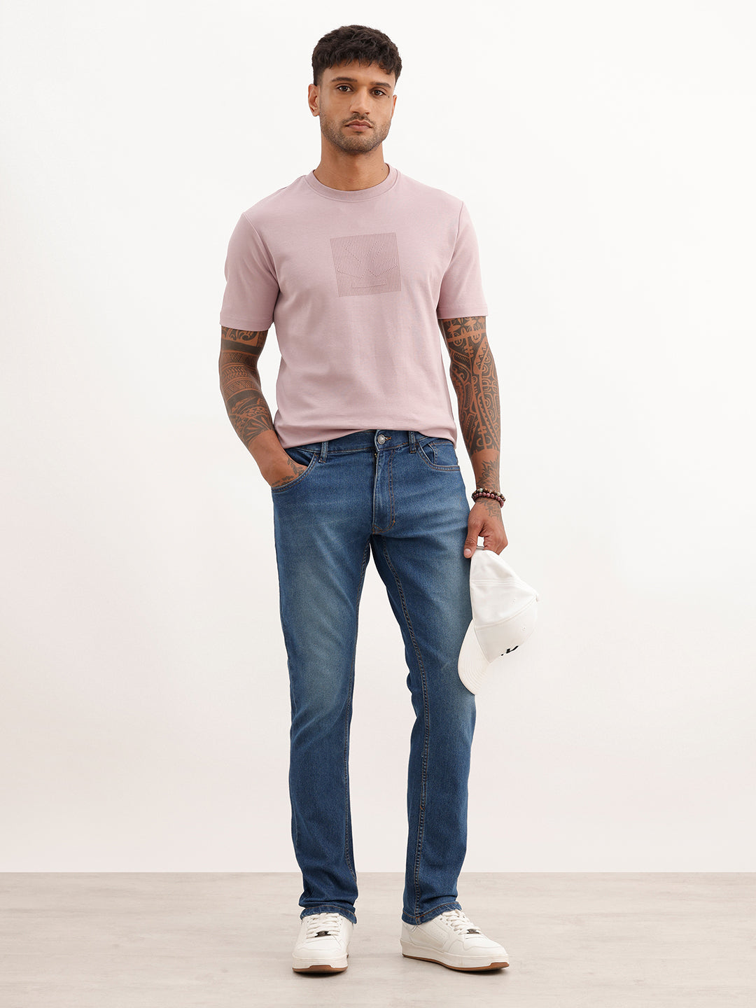 Faded Slim Fit Denim Jeans | Dark Blue | WUJN2609F