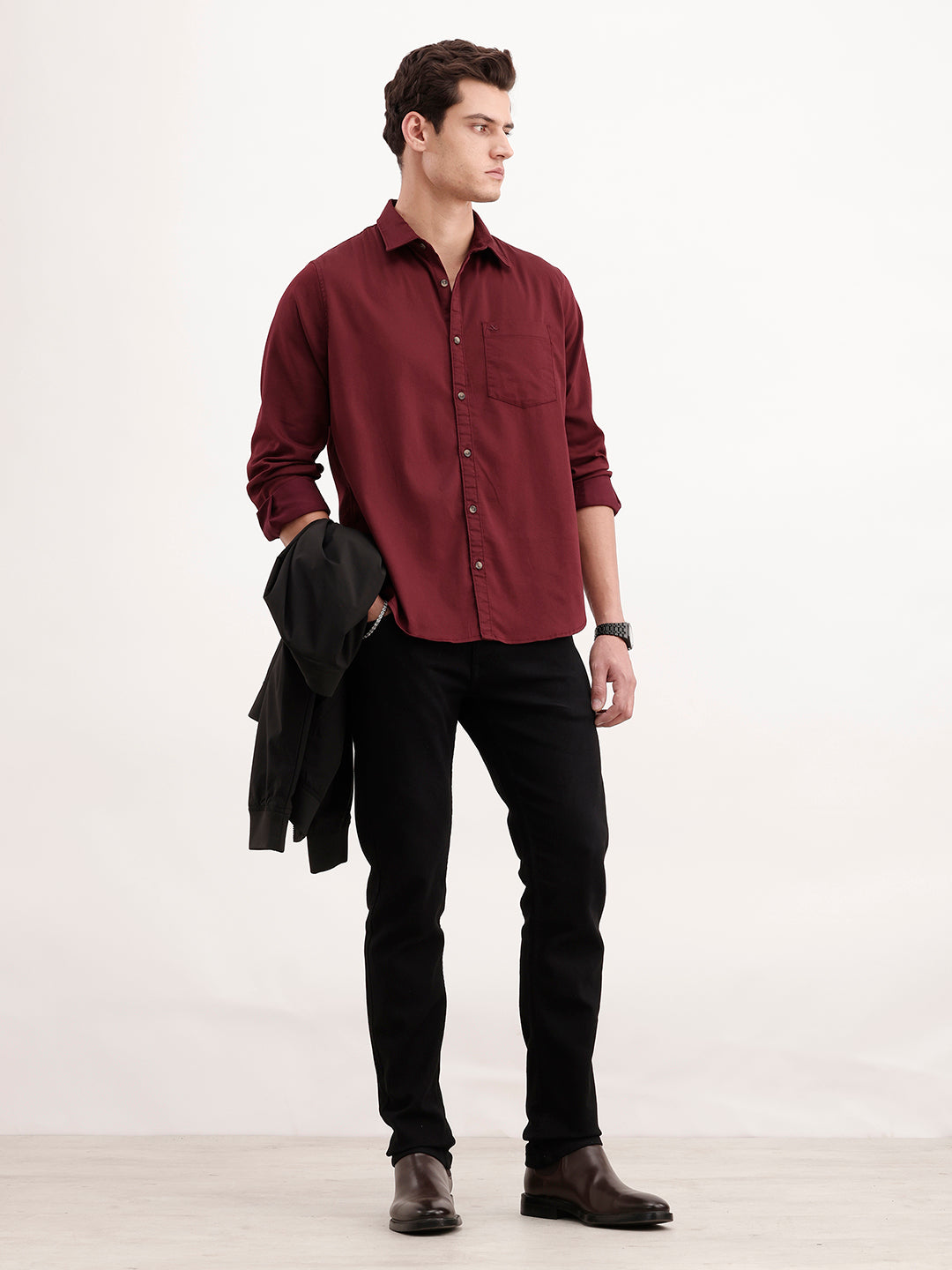 Solid Regular Fit Shirt | Maroon