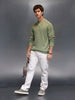 Men's Slim Fit Cable Knit Sweater  |  Green
