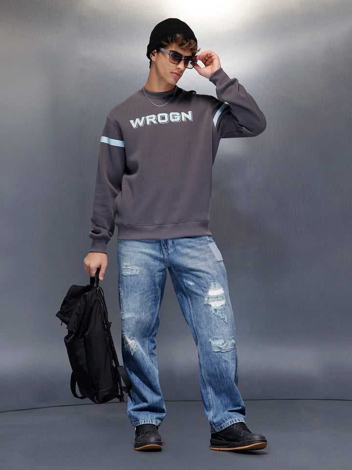 Sporty Classic Stripe Sweatshirt | Grey