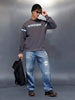 Sporty Classic Stripe Sweatshirt | Grey