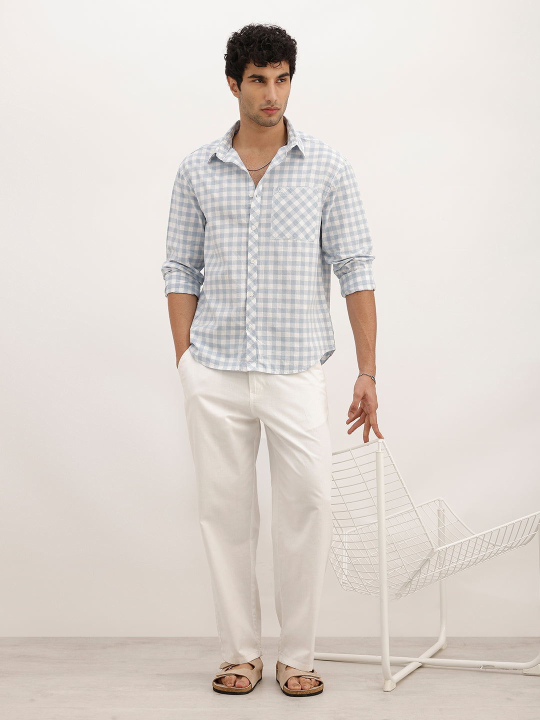 Classic Comfort Fit Checkered Shirt | Blue