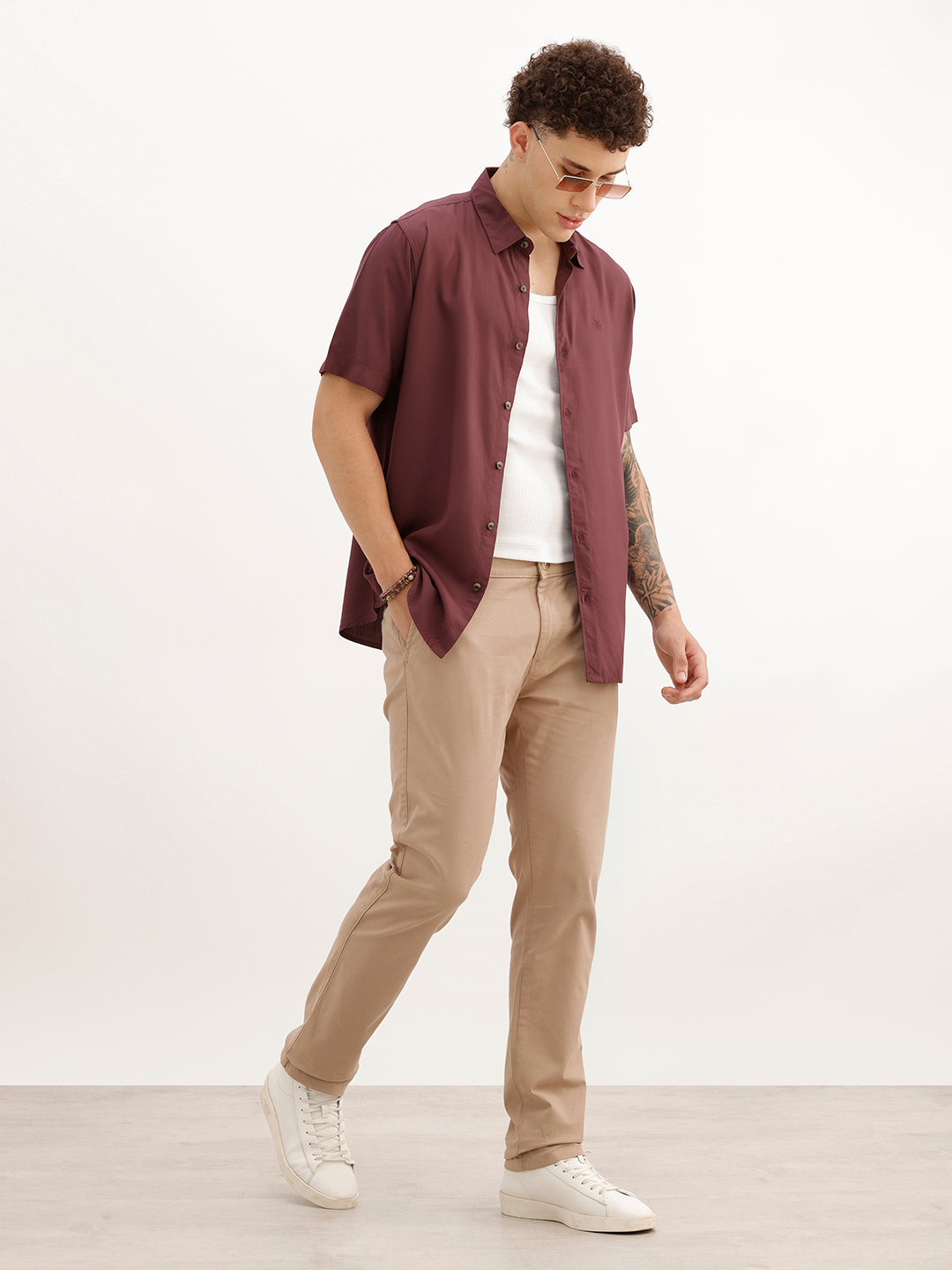 Classic Solid Slim Fit Trouser | Brown | WSTRS5021F