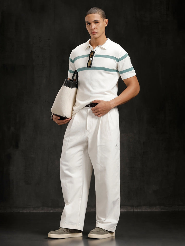 Flat Knit Slim Fit T-Shirt | Off White