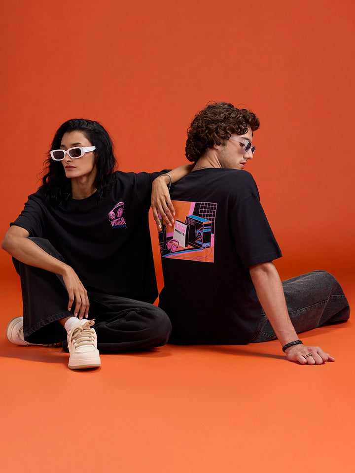 Men’s Oversized Bold Graphic Tee | Black
