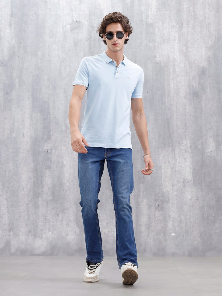 Men's Casual Straight Fit Jeans | Med Stone