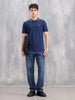 Contrast Collar Tipping Polo T-Shirt | Navy Blue