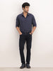 Solid Slim Fit Full Sleeve Shirt | Navy Blue