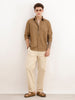 Solid Regular Fit Full Sleeve Shirt | Khaki | WWSH0851MAZ