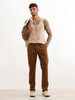 Solid Straight Fit Trouser | Brown