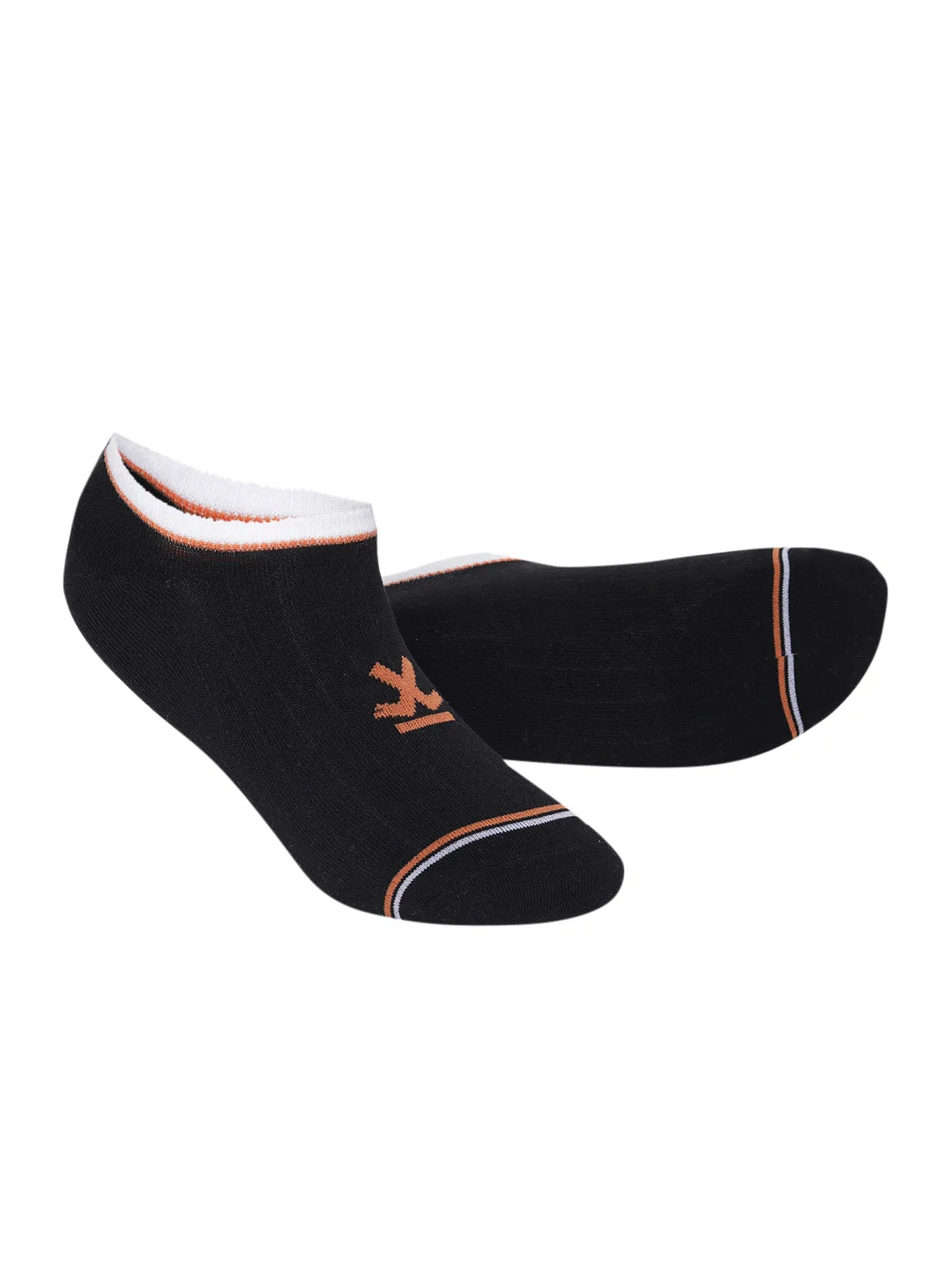 Cotton Spandex Black & Grey No Show Socks Pack of 2