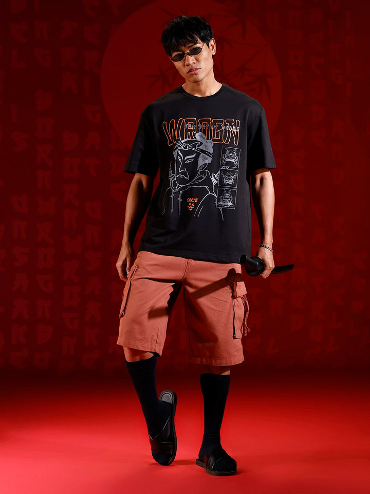 Statement warrior print T-shirt | Black