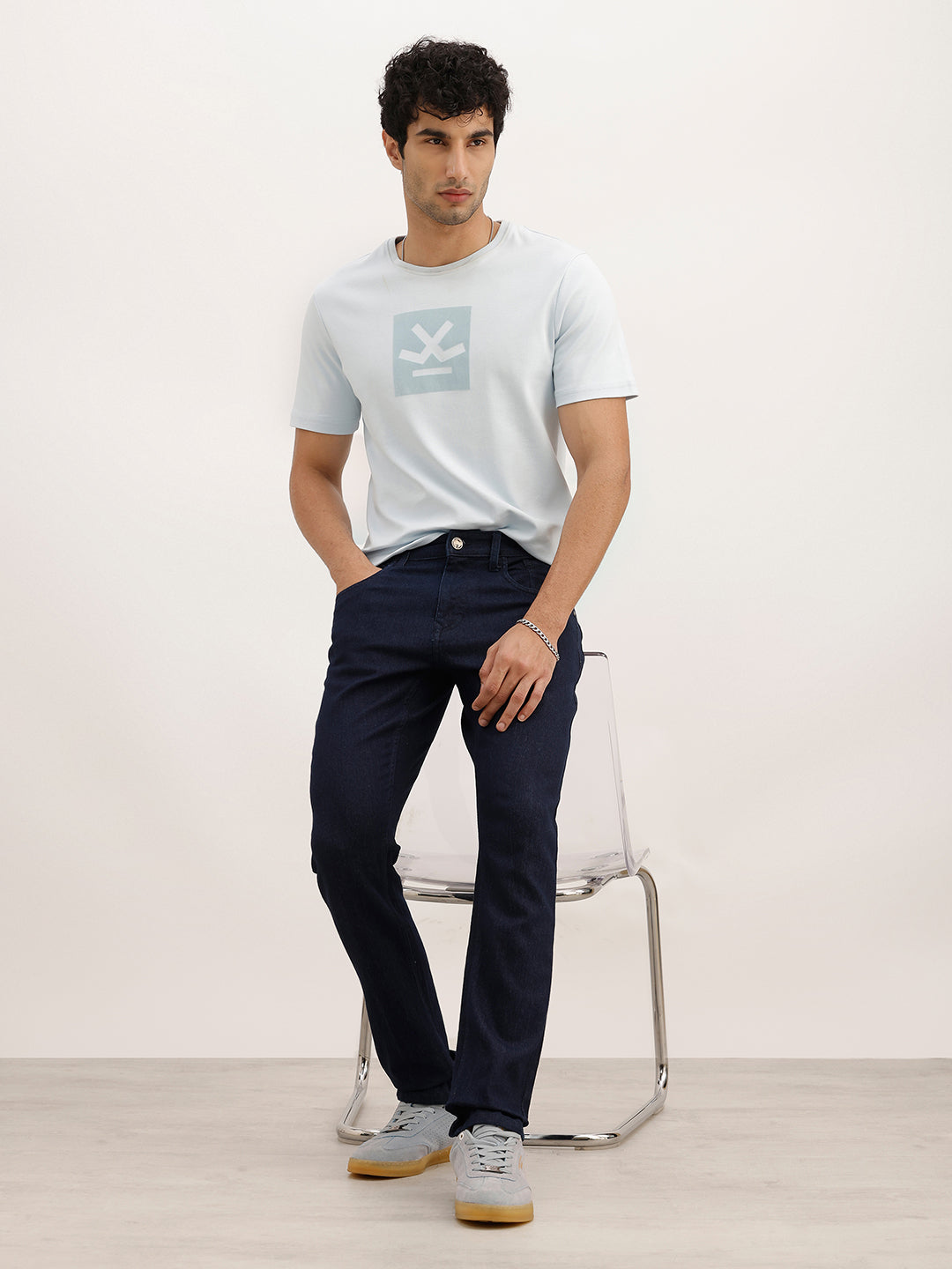 Solid Slim Fit Denim Jeans | Dark Blue