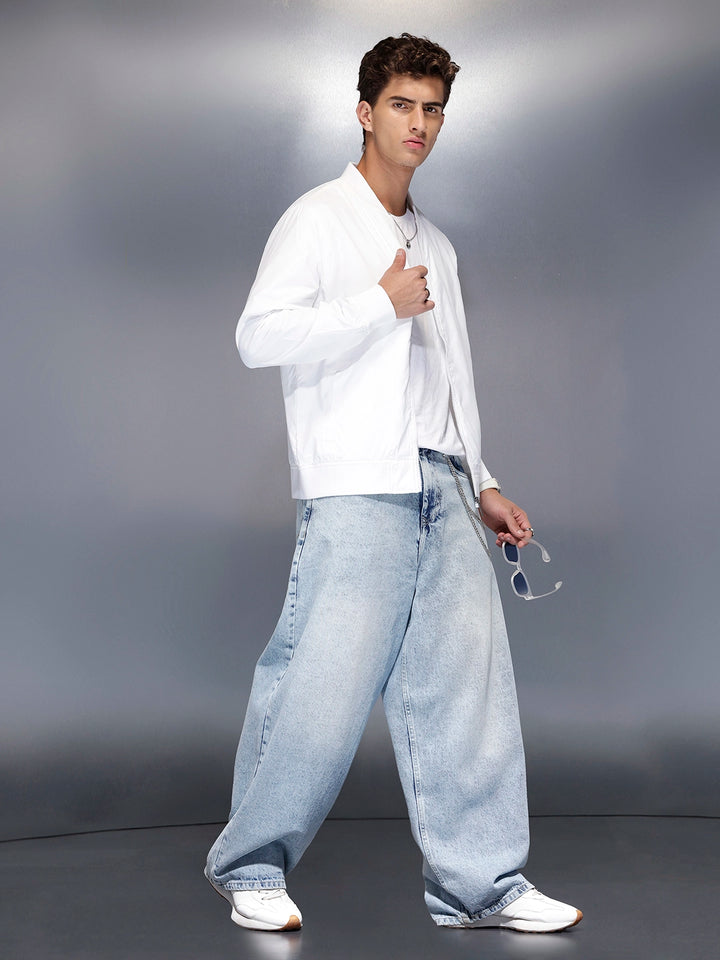 Lightweight classic bomber Jacket | White