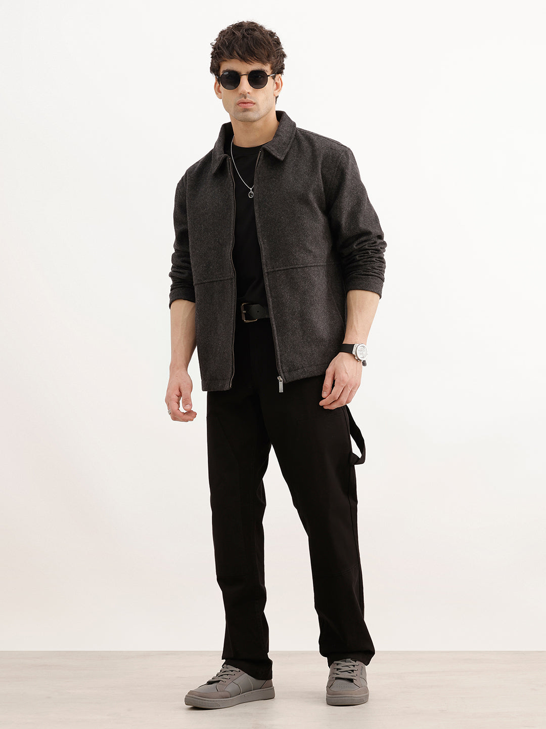 Classic Solid Comfort Fit Jacket | Charcoal | WJK02FSCM1063W