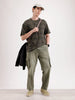 Oversized Popcorn Textured AOP T-Shirt | Olive