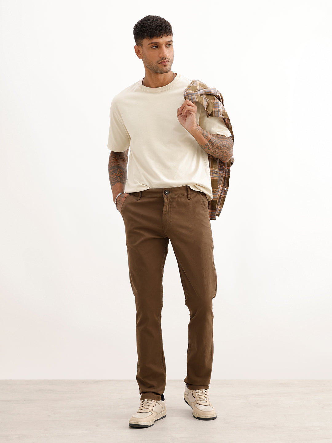 Solid Slim Fit Trouser | Olive