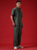 Olive Dyed Loose Fit Trousers