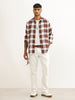 Slim Fit Checkered Full Sleeve Shirt | Brown