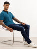 Solid Slim Fit Jacquard Collar Polo T-Shirt | Teal