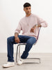 Solid Comfort Fit Full Sleeve Sweater | Pink