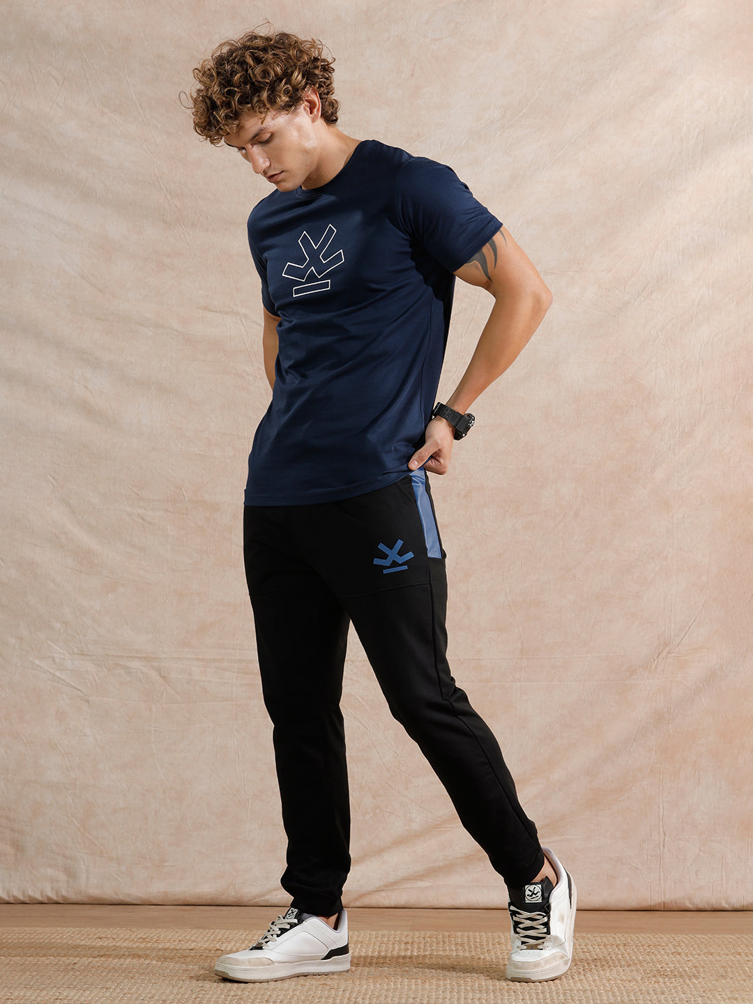 Placement Printed Jogger | Black