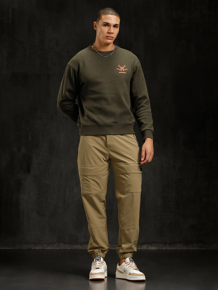 Solid Straight Fit Jogger | Khaki