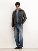Solid Regular Fit Zipper Jacket | Black