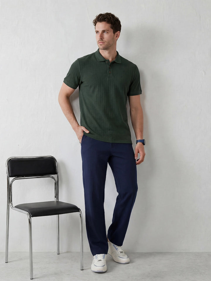 Classic Textured Polo T-Shirt | Teal