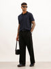 Slim Fit Contrast Collar Polo T-Shirt | Navy Blue