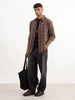 Slim Fit Checkered Full Sleeve Shirt | Brown
