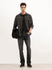 Faded Straight Fit Denim Jeans | Black