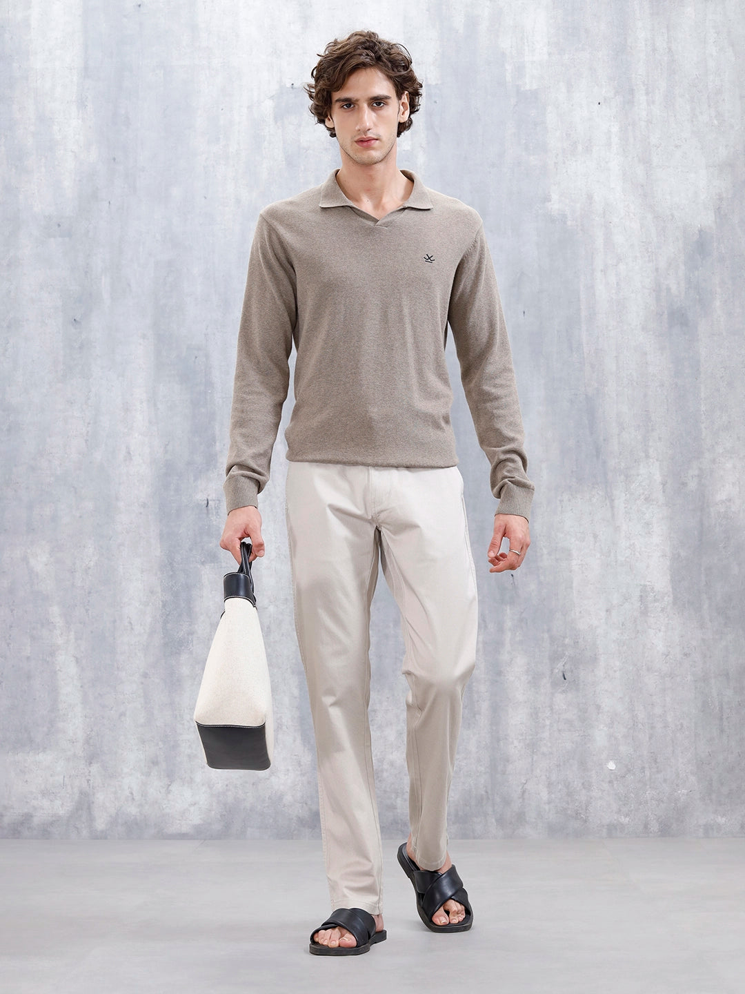 Men's Straight Fit Woven Jogger | Beige