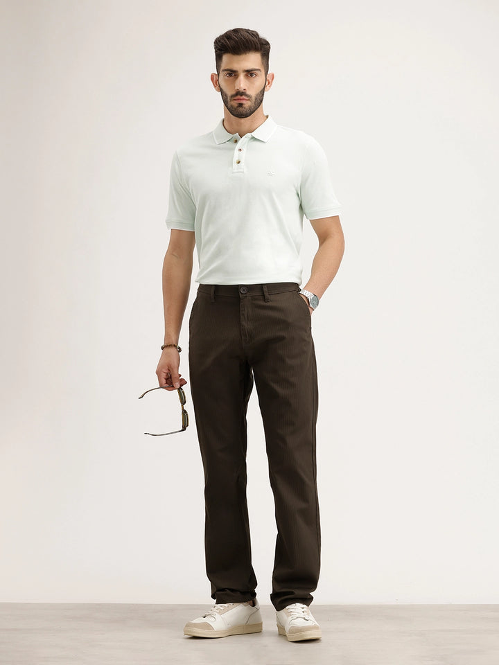 Solid Slim Fit Polo T-Shirt | Light Green