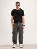 Loose Fit Cargo Denim Jeans | Charcoal